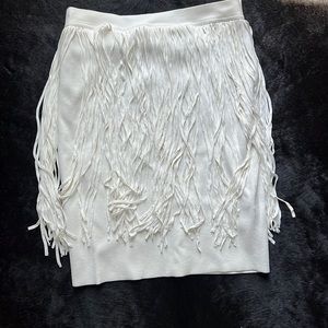 NWOT Elie Tahari white fringe mini skirt